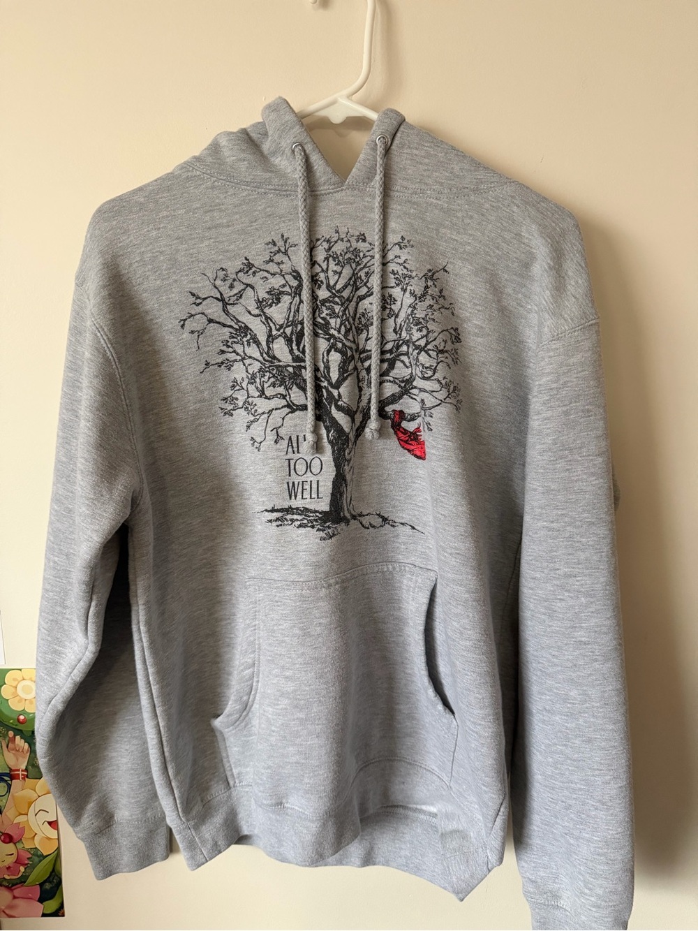 Taylor Swift All Too Well Gray Pullover Hoodie Graphic Print Fleece Size S